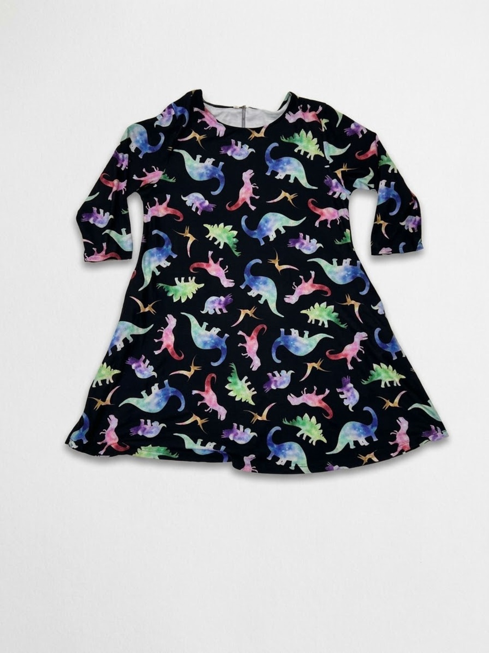 Yelete Colorful Dinosaur Print Dress - 2XL | Cute Halloween Costume Idea